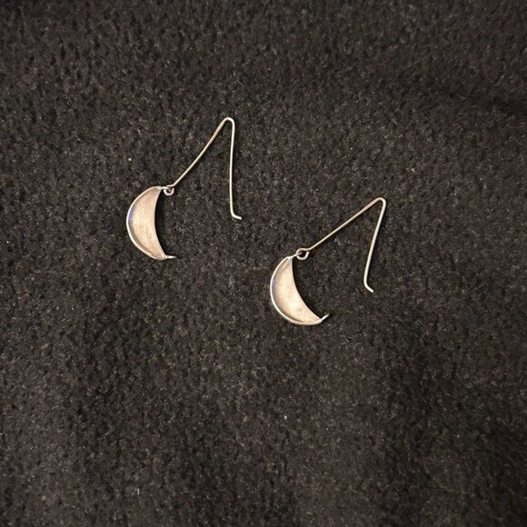 Sundance Silver Half Moon Drop Earrings - Picture 2 of 6